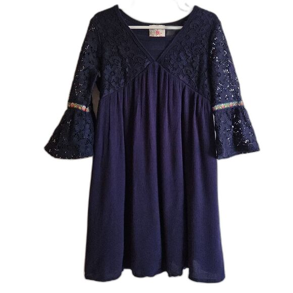 Jenna & Jessie Dress with Lace Overlay - Girls Size 8 - Picture 1 of 8